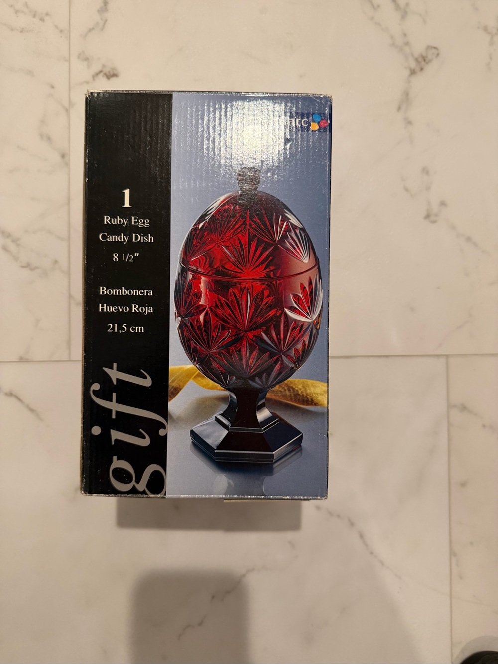 Ruby Egg Candy Dish - Red Decorative Covered Bowl